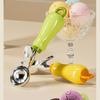 Ergonomic Ice Cream Scoop with Stainless Steel Spoon ,Green and White, Perfect for Scooping Soft Serve