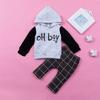 Stylish 2pcs Toddler Baby Boys Oh Boy Outfits Hoodies Pants Leggings