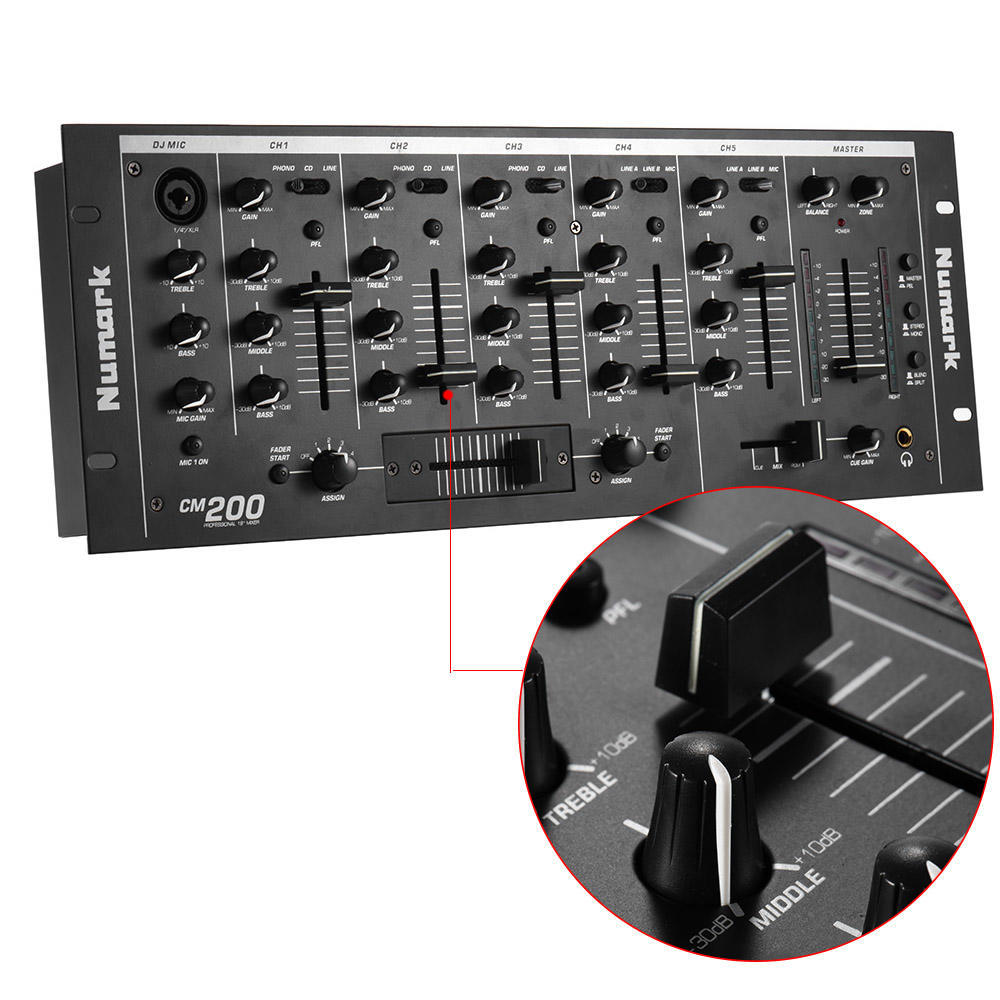 Профессиональный 5-канальный DJ-микшер для монтажа в стойку, стереомикшер, микшерная консоль