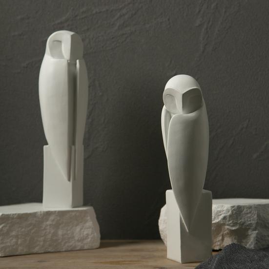 Статуя совы Минималистская скульптура совы Украшение для стола Декоративные фигурки совы для гостиной Офис Декор для книжной полки Подарок для любителей сов