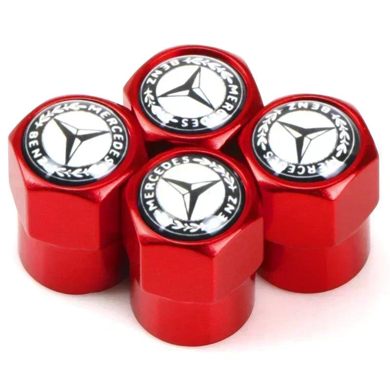 Car Tire Valve Stems Cap Knurling Style Tire Valve Cap Tire Wheel Stem Air Valve Cap For Mercedes Benz W211 W204 W210 CLA GLA FF1 QQ67