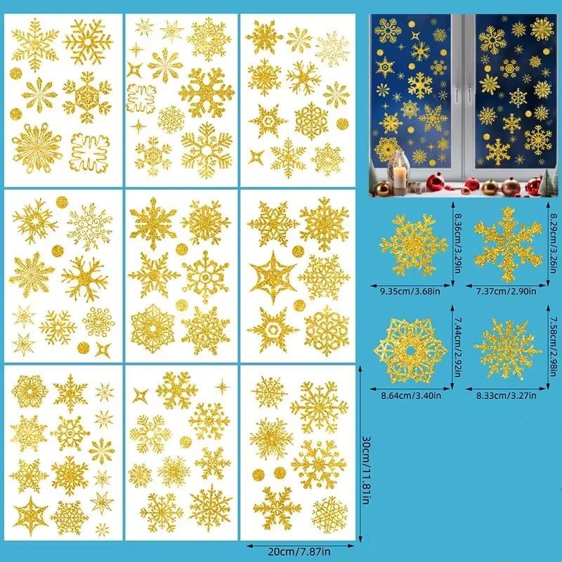 9 шт./лот Рождественская снежинка настенная наклейка новая Рождественская снежинка стеклянная настенная наклейка украшение на стену декор комнаты