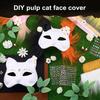DIY Therian Masque Kit Blank Cat Fox Masque with Felt Fabric Sheet Faux Fur Eye Mesh Furry Animal Dress Up Masque for Masquerade Halloween Party