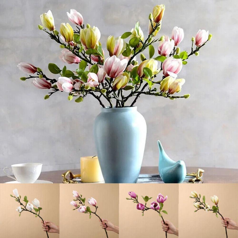 Decoration Film Feel Faux Flower Branch Decorative Flowers Magnolia Bouquet Artificial Flowers