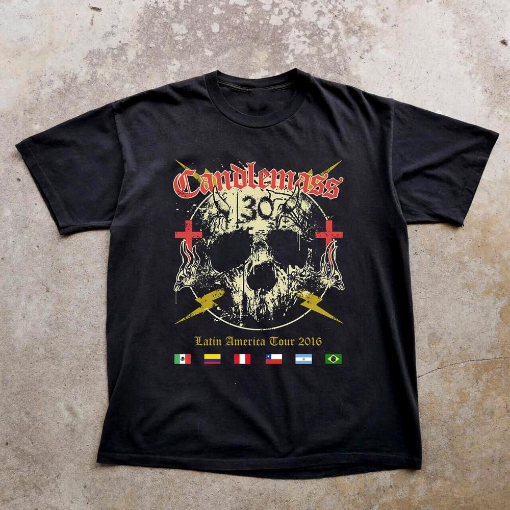 НОВИНКА Candlemass - Latin Tour 2016 Черная футболка с коротким рукавом Все размеры AG2284 Унисекс