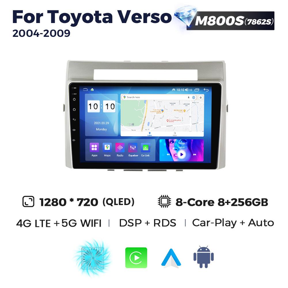 Navifly 8-ядерный 8+256G 2 Din Android автомобильный радиоприемник для Toyota Corolla Verso AR10 2004-2009 видеоплеер стерео Carplay автомобильное головное устройство