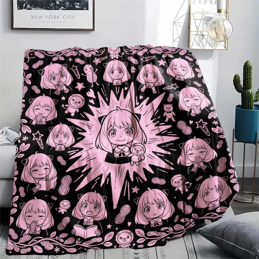 Anya Forger Print Flannel Blanket, Ultra Soft High Quality All Seasons Warm Throw, Home Decor Cozy Blanket, Perfect Christmas Gift