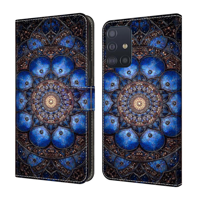 Кожаный чехол-книжка для телефона Samsung Galaxy A31 A41 A51 A71 A11 A01 A81 A91 с магнитной застежкой, кошелек, с рисунком «Цветы и Олень», Funda