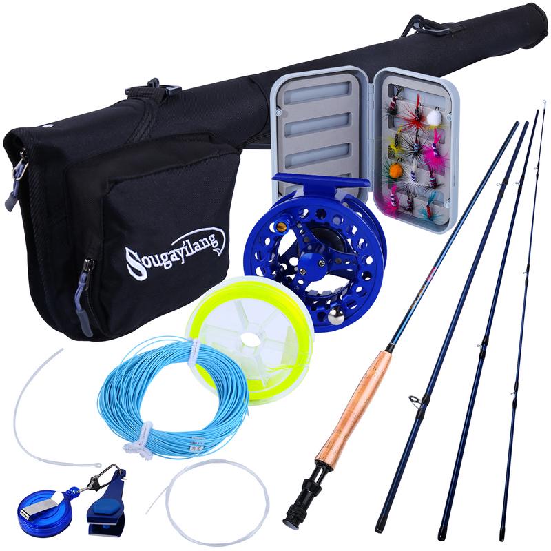 Fly Fishing Rod Combos 2.7M Portable Rod and CNC-machined Metal Fly Fishing Reel Fishing Full Kits