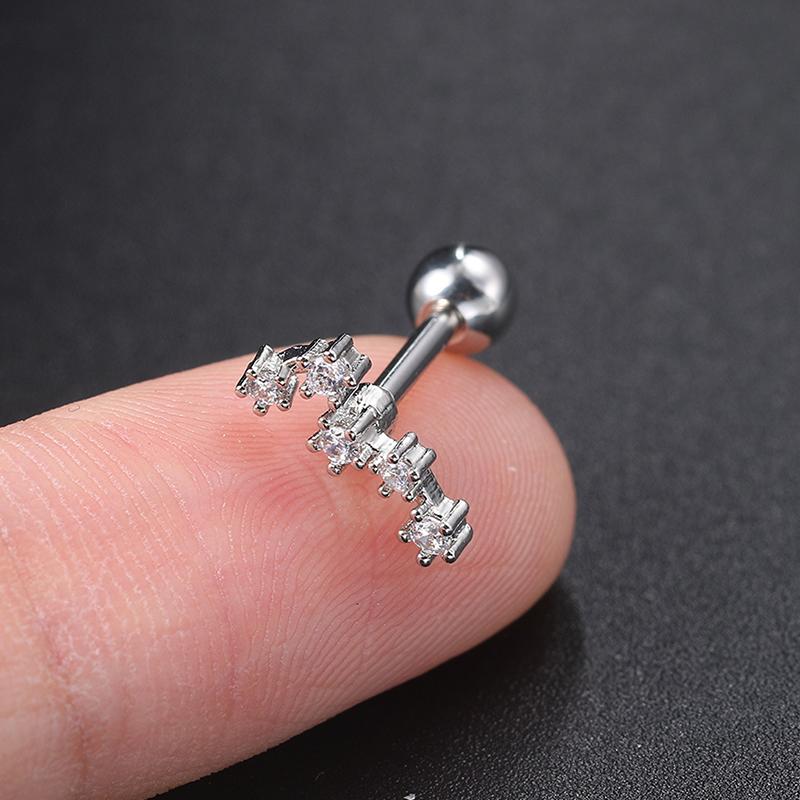 1 шт. геометрические циркониевые серьги-гвоздики в форме уха в форме гвоздика для женщин и девочек, ювелирные украшения для вечеринки, подарок