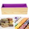 Professional 1200ml Rectangular Soap Mold Kit with Silicone Mould,Wooden Box,Lid & Cutter for DIY Handmade Soap Making,Crafts and Gifts
