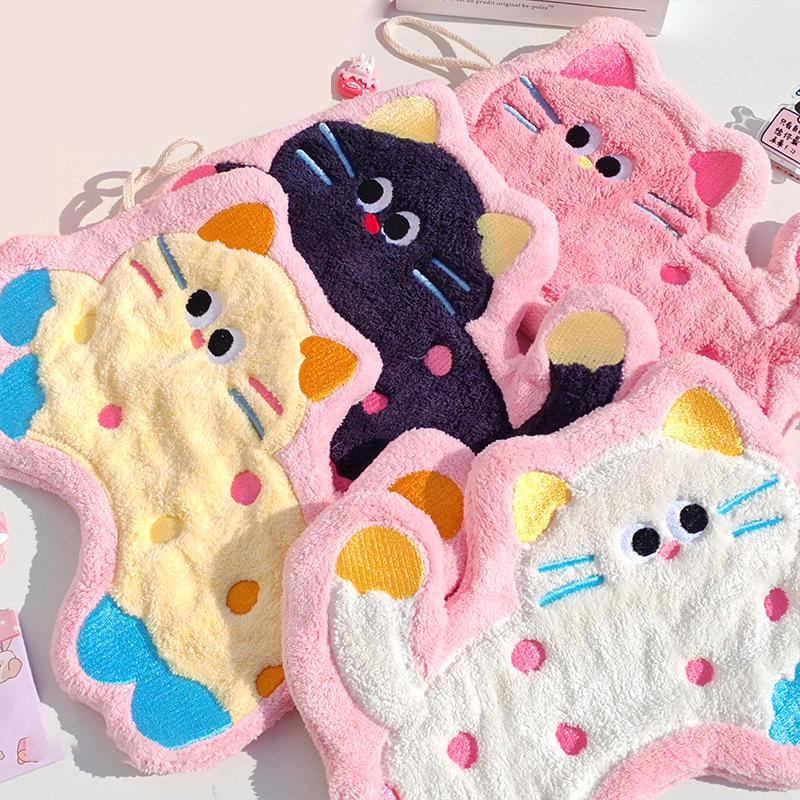 Впитывающее полотенце для рук для ванной комнаты Кавайный утолщенный носовой платок Настенное полотенце для рук Кухонное полотенце для рук Декор комнаты