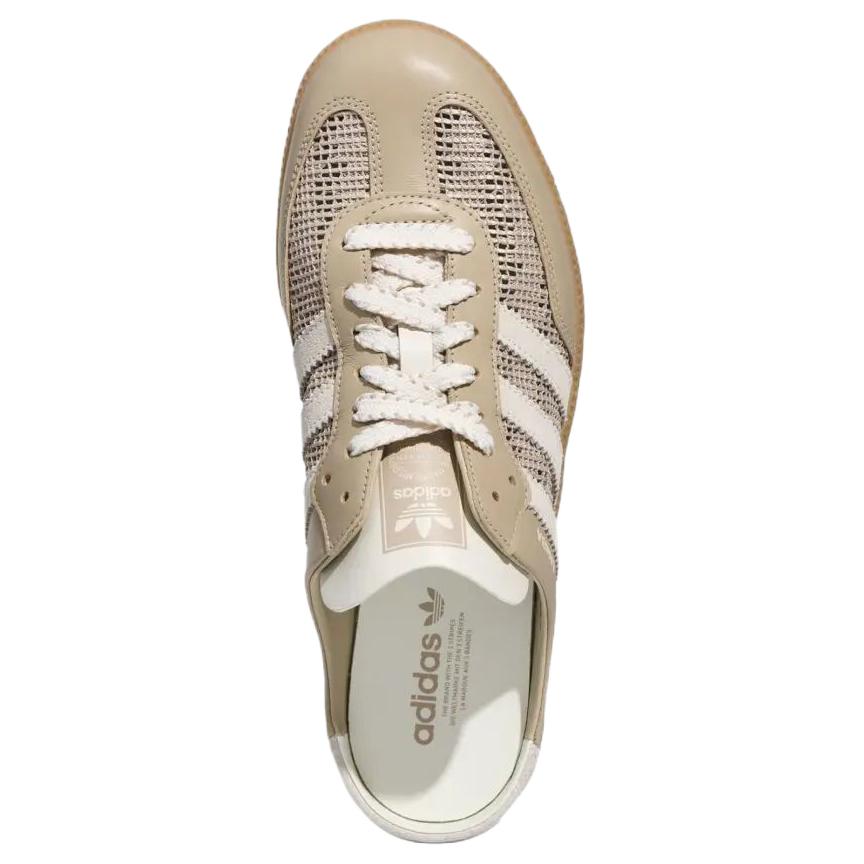 adidas Оригинальные женские тапочки Samba с закрытым носком, цвет хаки, HP5054