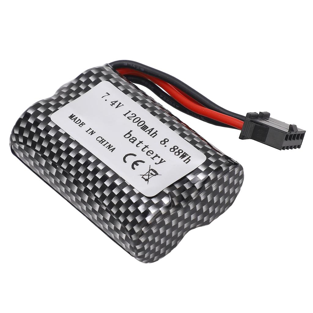 Литиевая батарея для радиоуправляемого пульта 7,4 В 1200 мАч 8,88 Втч с SM?5P Штекер Длительный срок службы Легкий для RC автомобилей Краулер