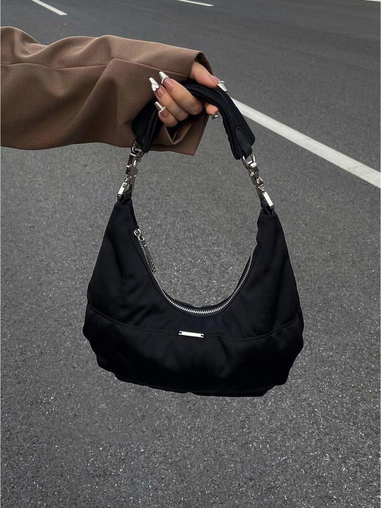 Черная сумка через плечо в стиле ретро Crescent - нишевый дизайн, повседневная мода