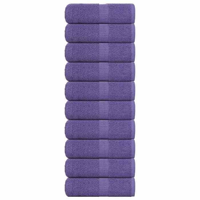 VidaXL Serviettes de toilette 10 pièces FROGN Violet 30 x 30 cm 100 % coton 136874
