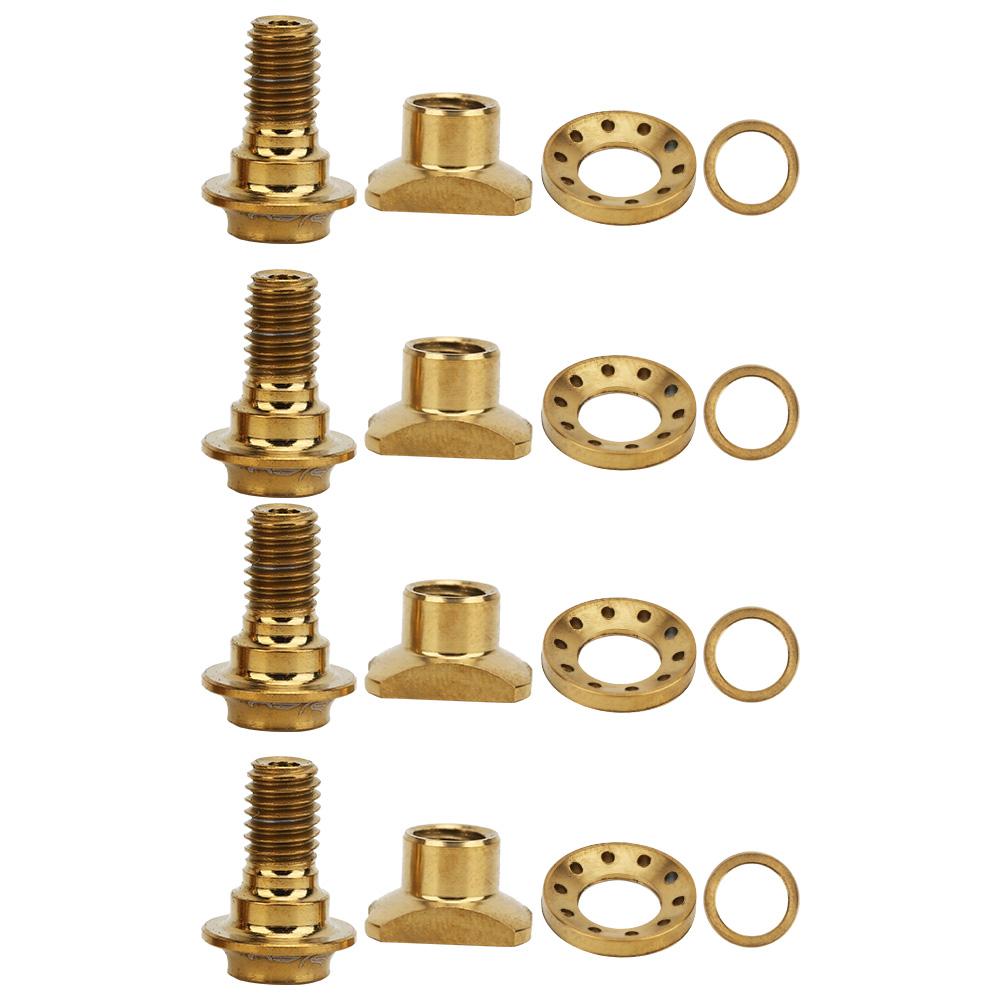 16 pcs C Clamp Brake Shoes Nuts Kit Bolt Titanium Alloy Screws Set for Road Bicycle Bikegold