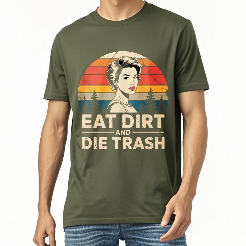 Casual tshirt Adult For Unisex Crew Neck t shirt Daily Wear Retro Sunset Women Forest Text Hiphop Unisex Top tees summer Unisex tees