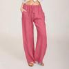 Women's Casual Straight Leg Pants Solid Color Casual Long Pants With Pockets