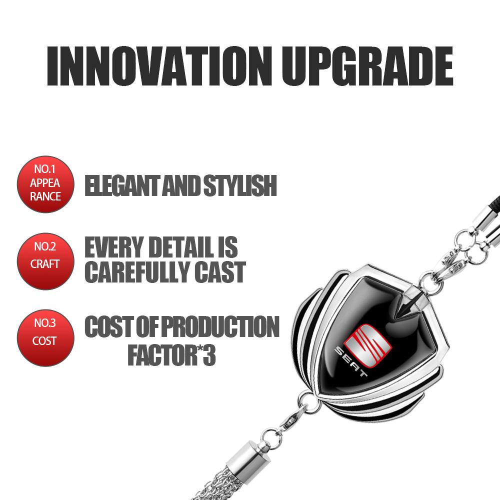 wzbn2 Car Metal Badge Rearview Mirror Hanging Pendant Decoration For Seat Cupra Leon Mk2 FR Toledo Ibiza 6j Ateca Altea Arosa Tarraco