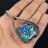 Abalone Shell Gemstone Pure Copper Wire Wrapped Designer Handmade Pendant Jewelry Gift For Her