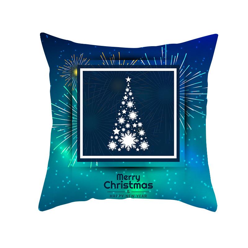 Рождественская наволочка Персиковая кожа Мультяшный принт Подушка Санта-Клауса Чехол для подушки для дома Гостиная Диван