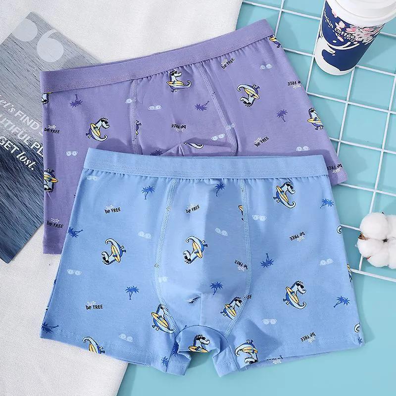 Нижнее белье для мальчиков, индивидуальные удобные детские шорты со средней талией для студентов-подростков, антибактериальные мужские шорты с промежностью и промежностью