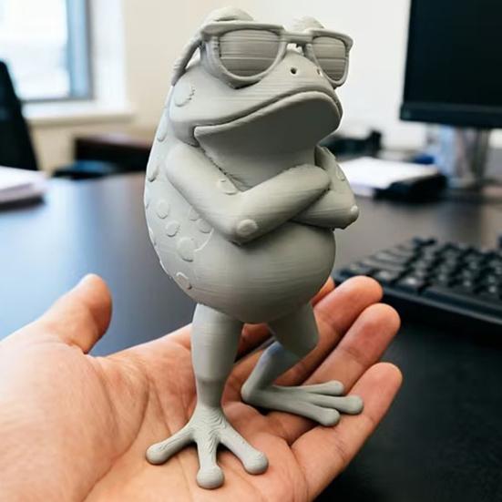 Лягушка, напечатанная на 3D-принтере, Мини-украшение для рабочего стола, Имитация модели лягушки в солнцезащитных очках со скрещенными руками, Стоящая лягушка для стола, Салона автомобиля