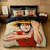 One Piece Monkey D Luffy Pattern Bedding Quilt Set Quilt Cover Pillowcase Home Birthday Gift(1 * duvet cover + 2 * pillowcase, without core)