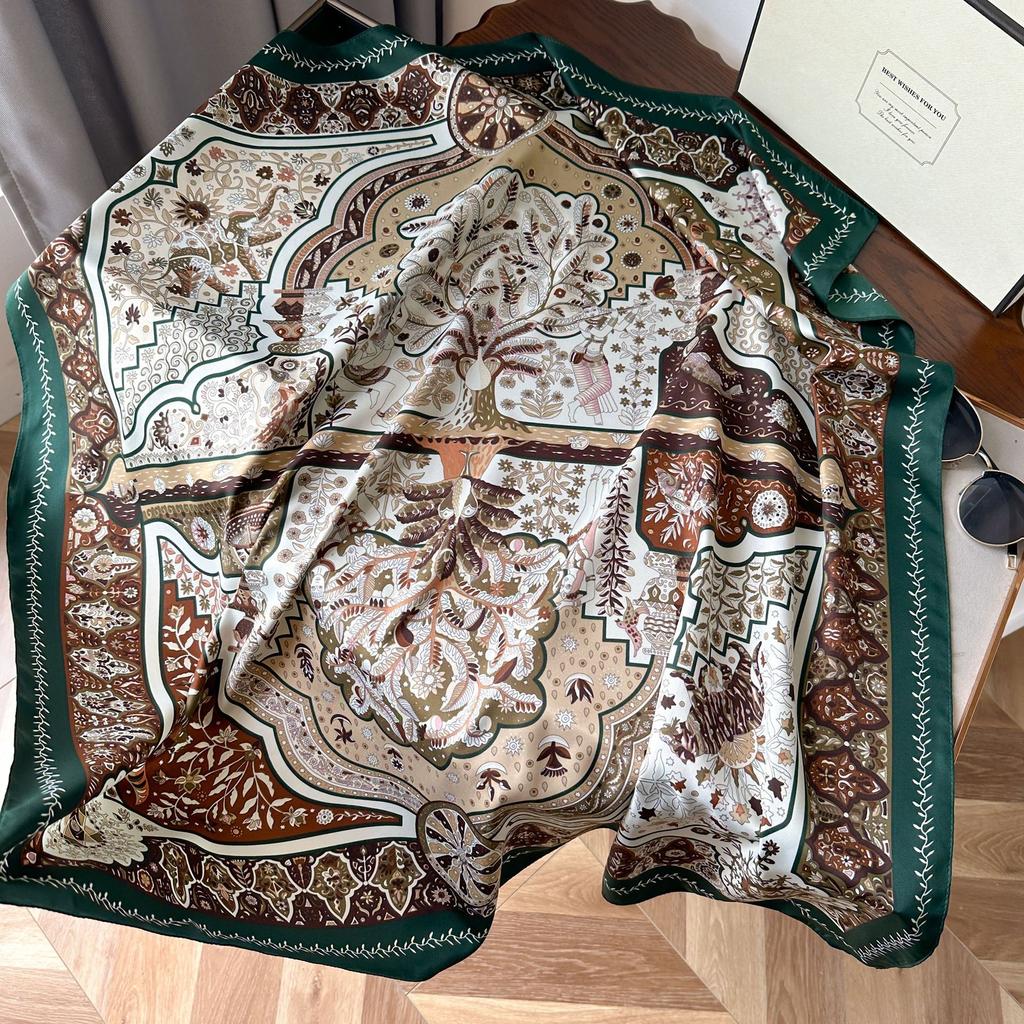 High-quality Luxurious Silk Scarves Headband Scarfs Neck Scarf For Women Chain Silk Scarf Women's Decorative Shawl