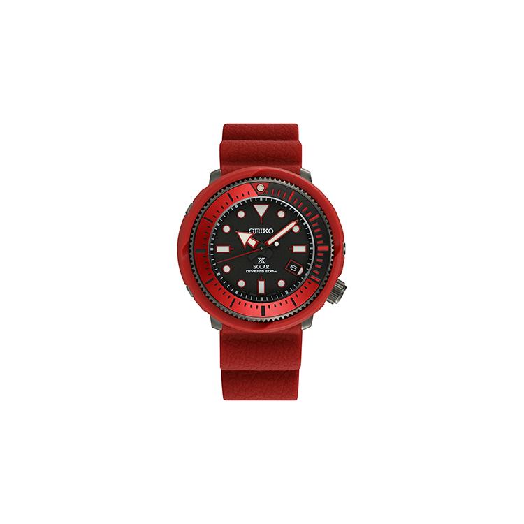 Seiko Prospe Солнечный механизм Силиконовый ремешок Часы Унисекс Черный циферблат SNE581P1