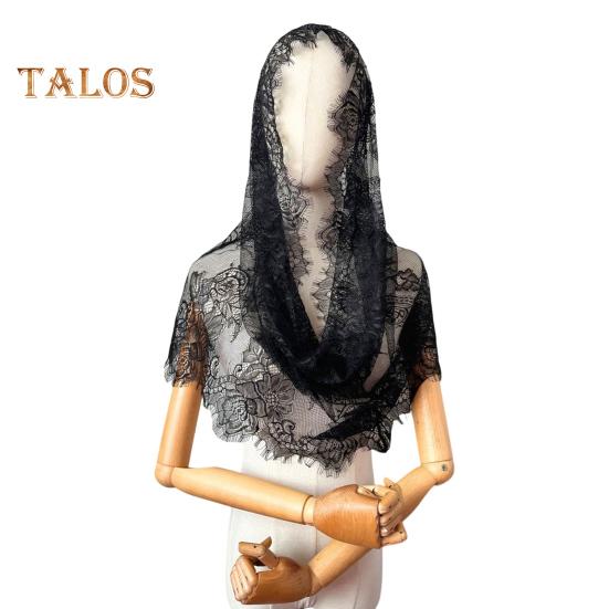 Кружевная фата невесты, прозрачная кружевная тонкая мантилья, цветочная вышивка, чистый цвет, традиционная святая, винтажная, свадебная, выпускной, для особых случаев, головной убор