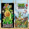 Полотенце для пляжа Plants Vs Zombies Мультяшное Милое Летнее Детское Большое для Ванны Бассейна Пляжа Микрофибра Впитывающее для Плавания Путешествий
