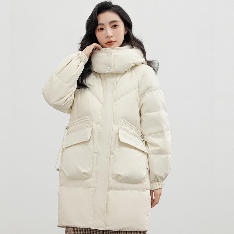 Women's Winter Jacket Coats Thickened Medium-length Cotton Outerwears Large Size Loose Hooded Fashion Youthful Woman Clothes
