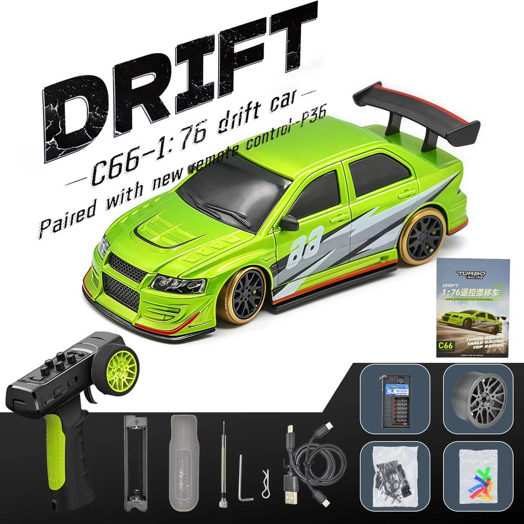 Радиоуправляемая машинка Turbo Racing C66, масштаб 1/76, для детей и взрослых, с радиоуправлением 2.4G, микро-дрифт-машинка RC с гироскопом, готова к использованию (RTR)