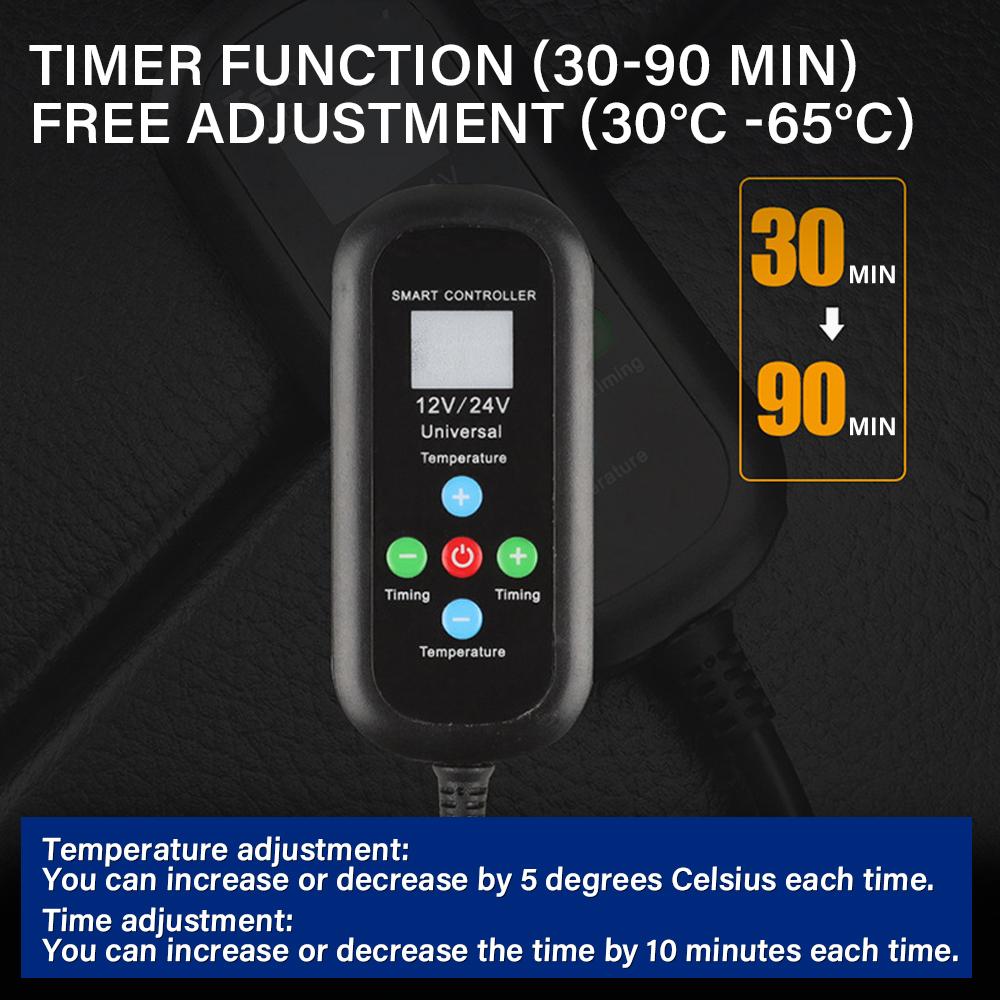 12V/24V Universal Heated Car Seat Cushion Digital Display Function Fast Heating Adjustable Temperature for Sedans SUV Trucks