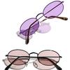 Metal Glasses Autumn And Winter Color Oval Round Frame Sunglasses Women'S Retro Ins Sunglasses Men
