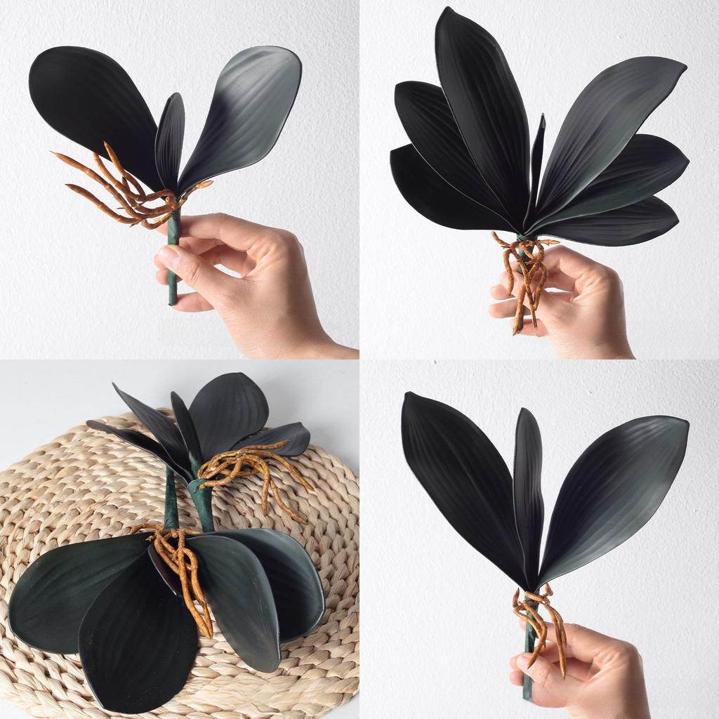 Листья фаленопсиса Синтетическая пластиковая зелень Для DIY цветочных проектов Свадебный и фотореквизит