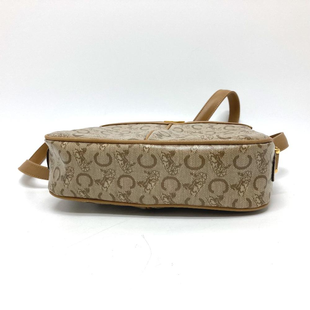 CELINE CMacadam crossbody bag Shoulder Bag PVC/Leather Beige/GoldHardware