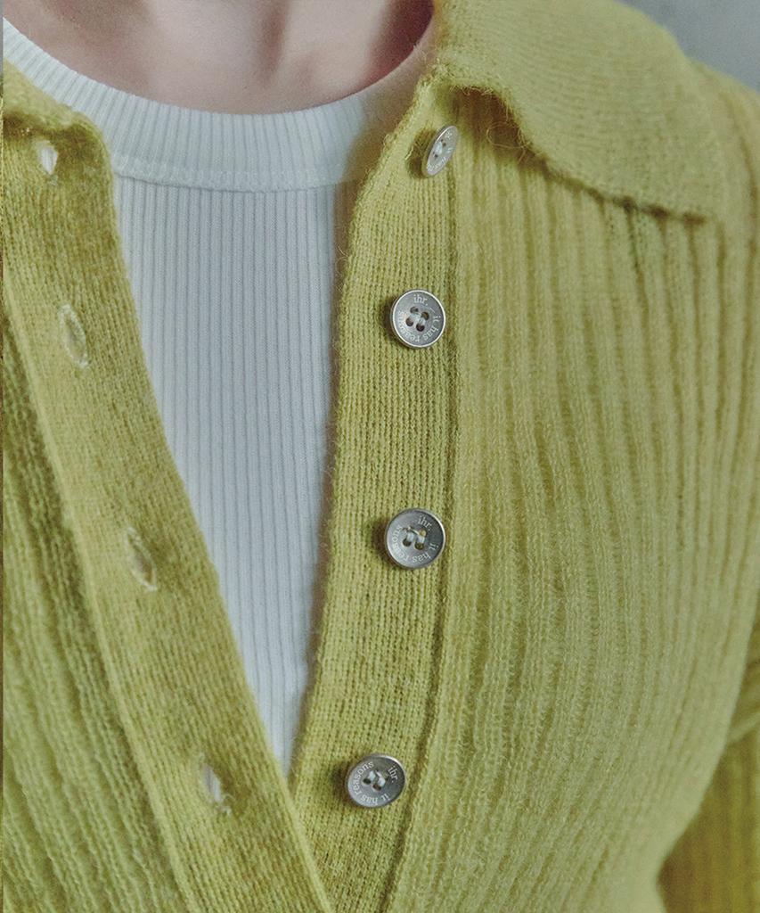 IHR Deep Button Collar Knit / Lime