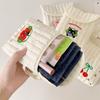 Square Embroidery Cherry Cosmetic Bag Cat Small Storage Bag Sanitary Napkin Storage Bag  Travel
