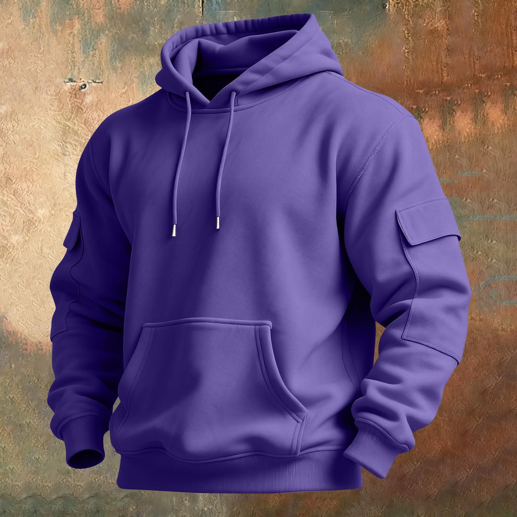 Men's Solid Color Sweatshirt Hoodie Men's Sports Large Size Casual Sweatshirt