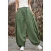 Spring and Autumn Women's Plus Size Draped Loose Lantern Pants Cotton Linen Meditation Taiji Pants Trousers