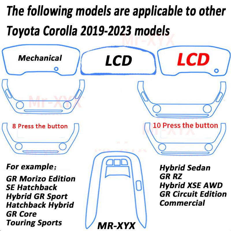 Для TOYOTA Corolla E210-2023 автомобильная консоль коробка передач наклейка на панель прозрачная ТПУ автомобильная внутренняя защита