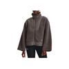 Under Armour Solid Color Spliced Stand Collar Zip Jacket Women Jackets Brown 1373659-176