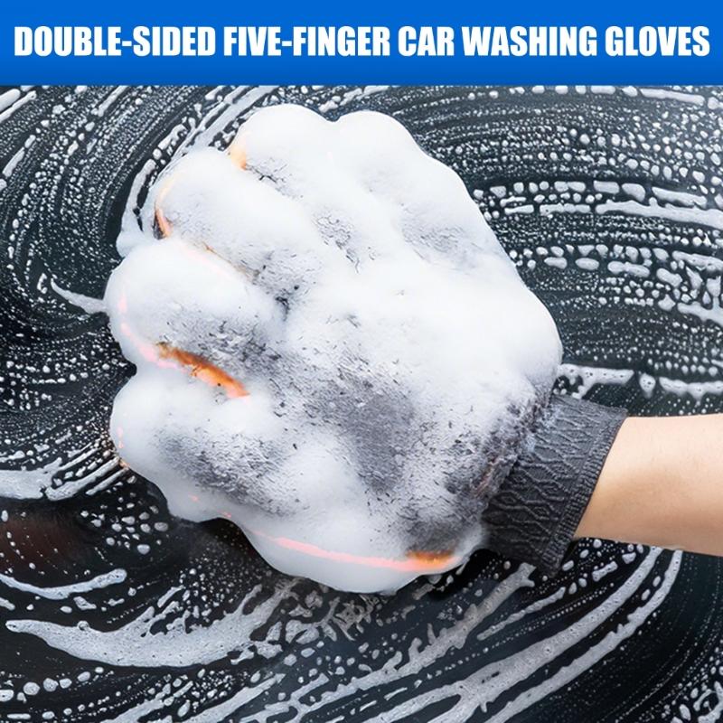 Супермягкая коралловая флисовая мочалка-перчатка на пять пальцев с эргономичной ручкой. Идеально подходит для детейлинга автомобилей и чистки мотоциклов.