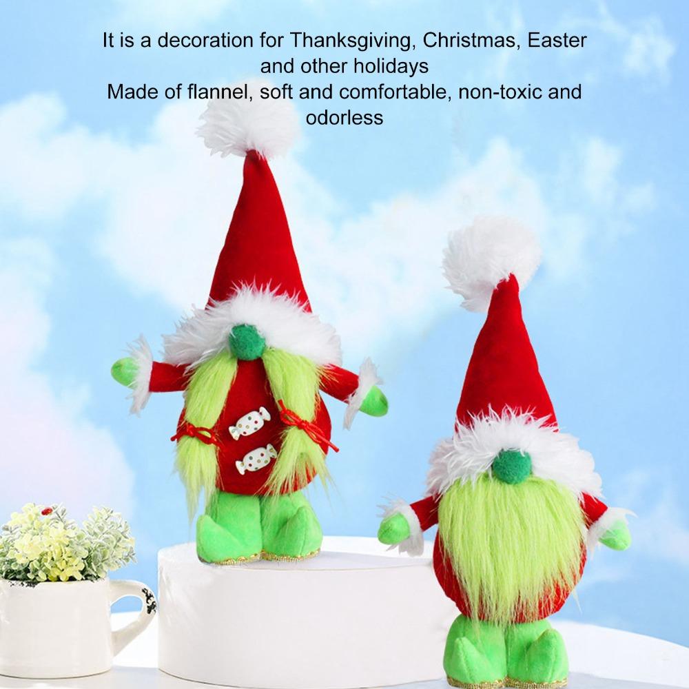 Christmas Decorations Dwarf Elf Doll Desktop Ornament Plush Doll Faceless Standing Doll Festival