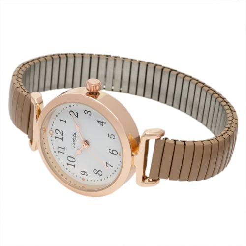 Fieldwork Women's Analog Watch with Metal Band and Bellows, Stainless Steel, 5 ATM Water Resistance, WP Nadi Brown, MKJ3015-5