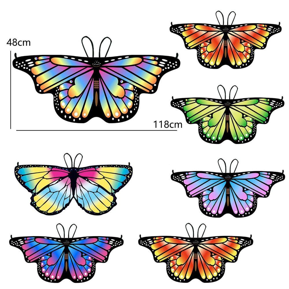 Colorful Butterfly Wings Costume Cosplay Costume Fancy Dress Fairy Shawl DIY Decorations Pixie Cloak Christmas Halloween