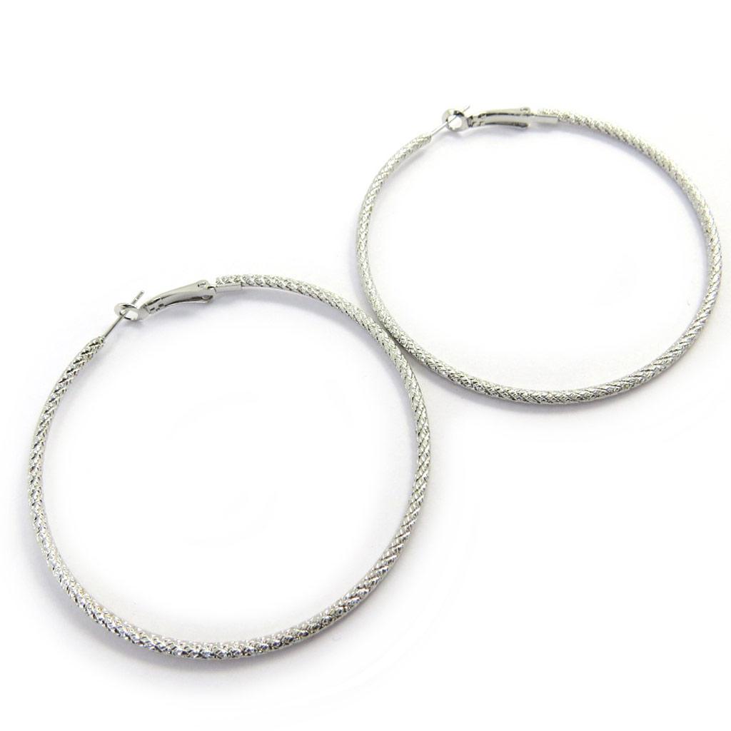 Les Trésors De Lily [L9589] - Silver 'Choréographie' Hoop Earrings Ø 60 Mm